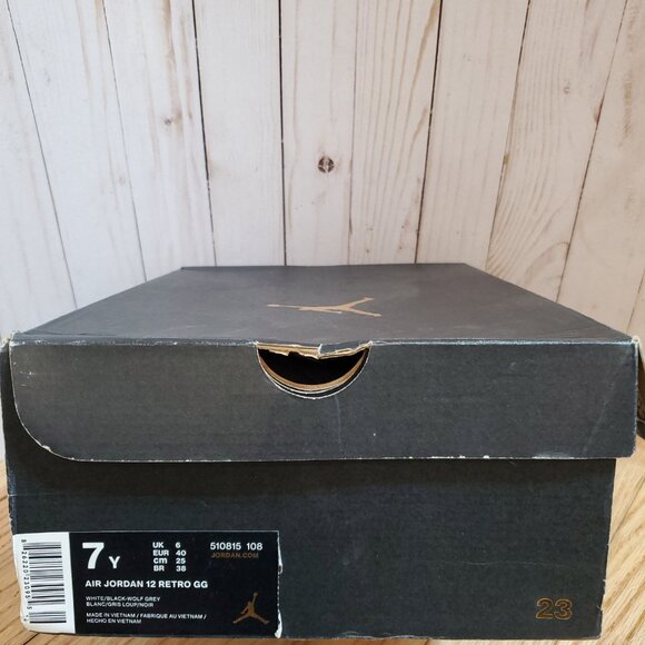 510815 108 Nike Air Jordan 12 Retro GS 'Wolf Grey' 7Y - Picture 6 of 6